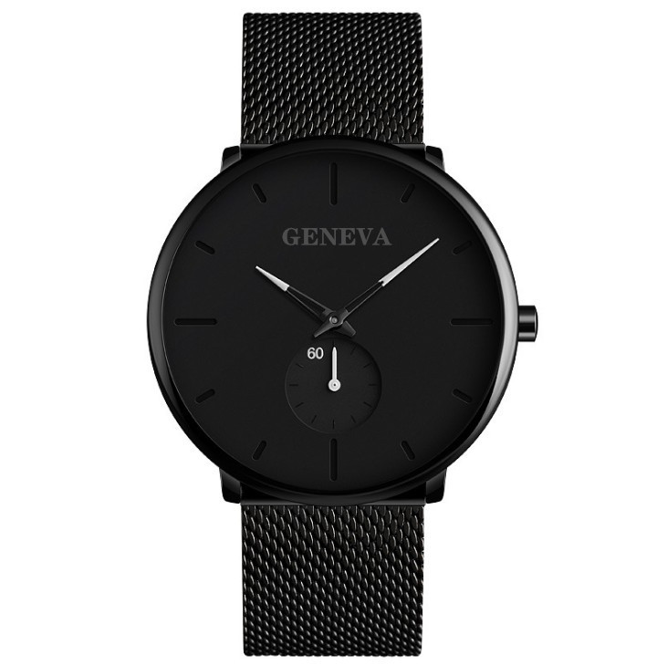 Venta caliente transfronteriza Ginebra reloj de cuarzo para hombres reloj de correa de malla de negocios reloj para hombres estudiante popular de moda simple para hombres y mujeres