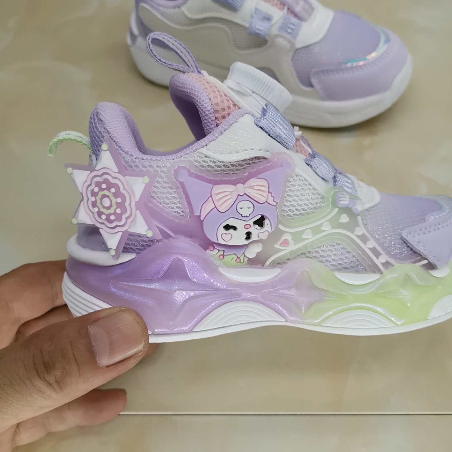 2025 principios de otoño nuevos zapatos de niñas de doble red para niños de 3 - 6 años de edad Kulomi con lámparas zapatillas deportivas para niños