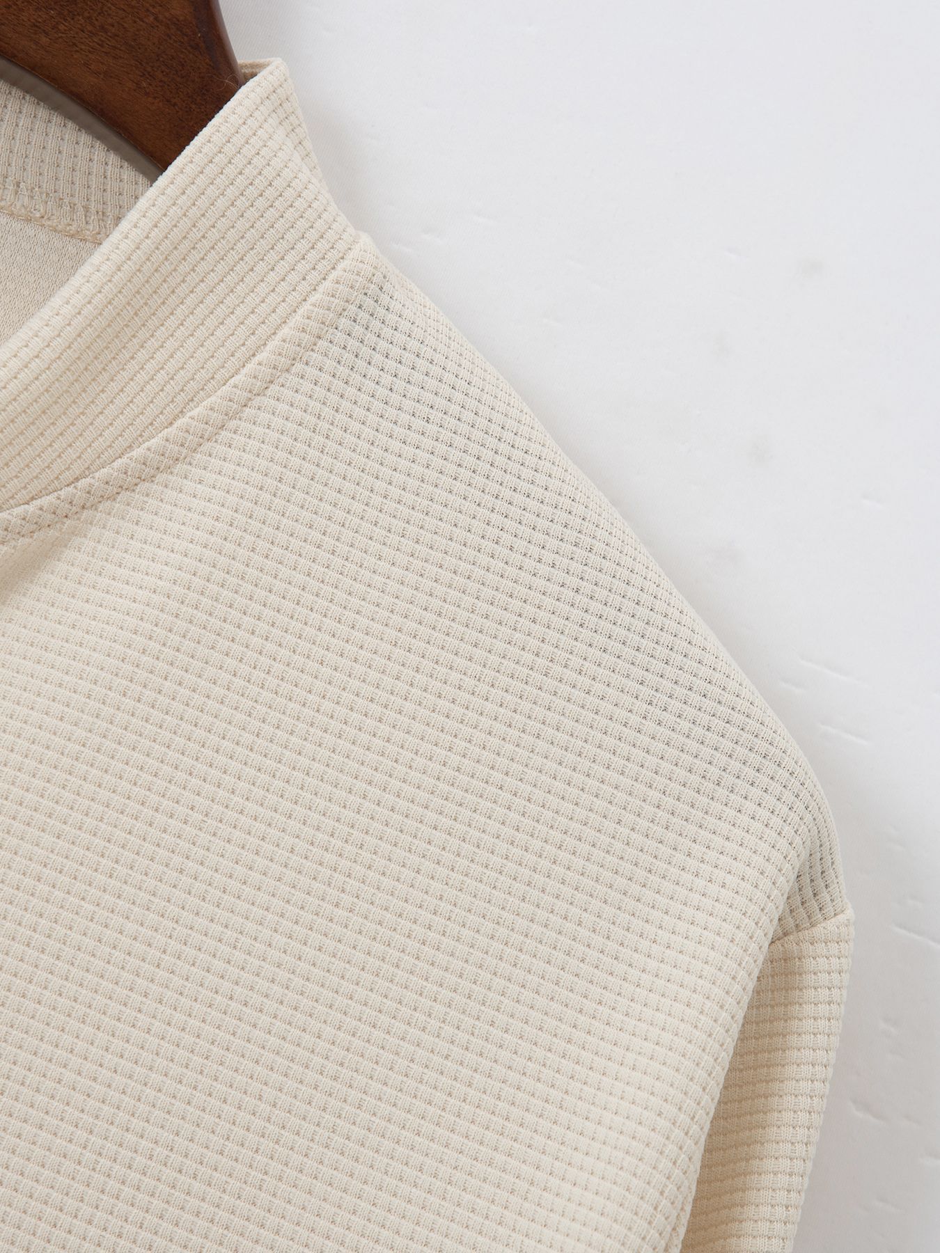 Herren Baseballjacke Langarm Waffelstrick Einfarbig Mit Reißverschluss_voghion.com