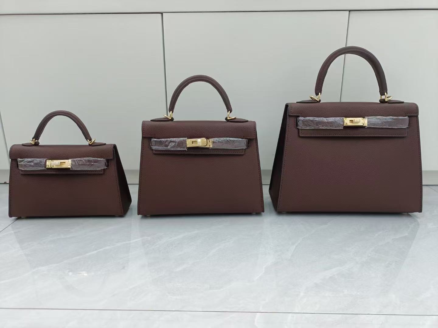 Bolso Kelly mini de cuero genuino, nuevo 2025, para mujer, versátil, al por mayor