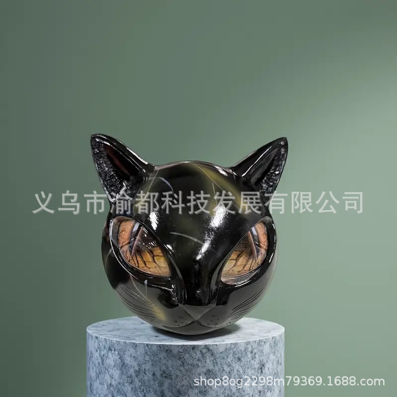 跨境新款Luxury black cat figurine奢华黑猫摆件树脂猫石|undefined