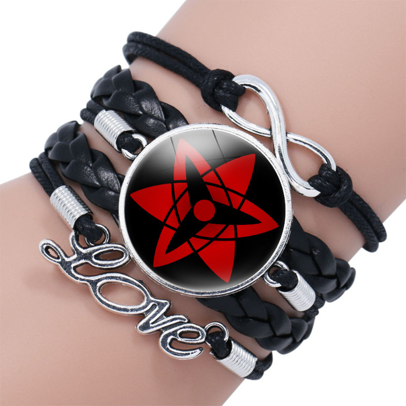 Naruto Black Multi-Layer Time Gem Bracelet Nine Hook Jade Reincarnation Sharingan Anime Peripheral Accessories