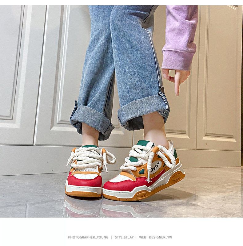 Bread Girl Student Coreano Versatile per bambini Suola spessa Casual Alta bellezza Campus Sport Running Scarpe Matsuke_voghion.com