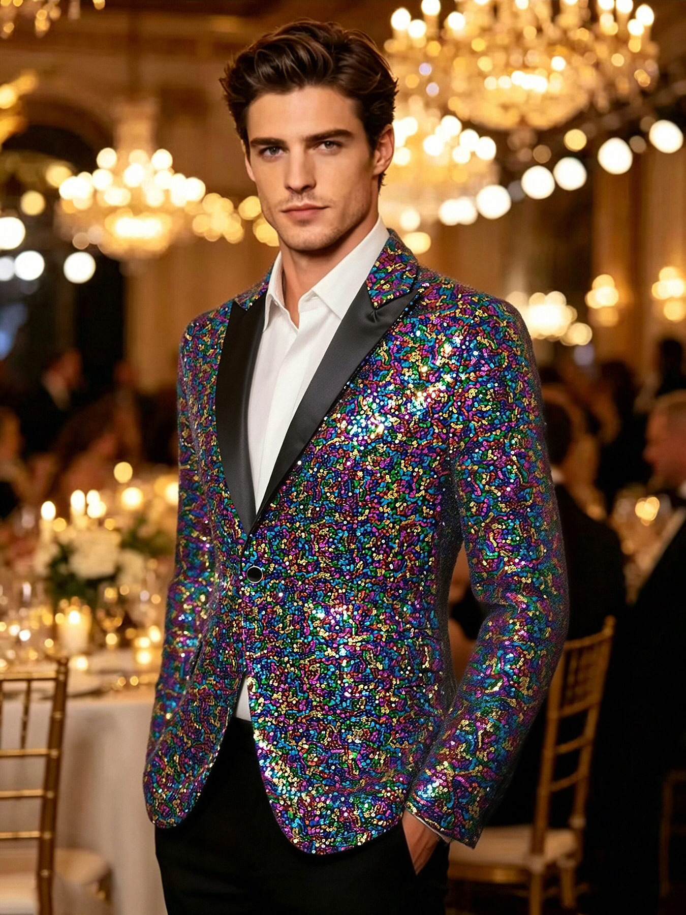 Men's Sparkle Blazer Stage Performance Glitter Jacket Nightclub Party Slim Fit Formal Coat Versatile Stage-To-Party Wear_voghion.com