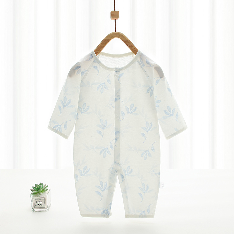 Baby's Summer Long-sleeved Jumbo Baby's Pajamas Summer Clothes Mesh Cool-feeling Breathable Thin Newborn Children's Air-conditioning Clothes