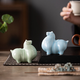 Retro Tang Horse Tea Pet Ornament Ceramic Horse Success Tea Tray Tea Table Home Zodiac Horse Decoration