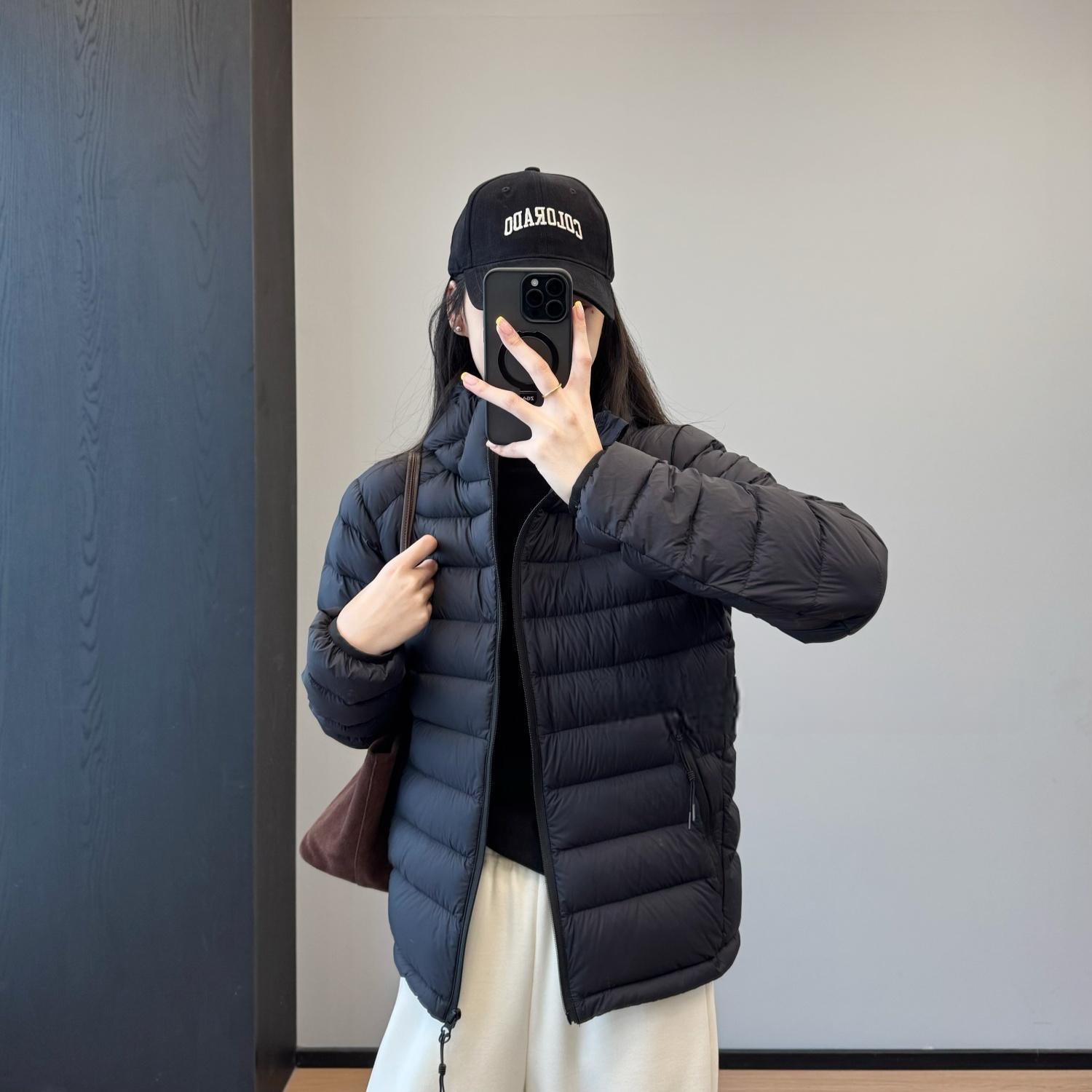 Bird 's House con la misma chaqueta de costilla, chaqueta de plumón para mujeres corta 2025, nueva alta calidad Samsung 95 blanco, chaqueta de plumón ligera y cálida