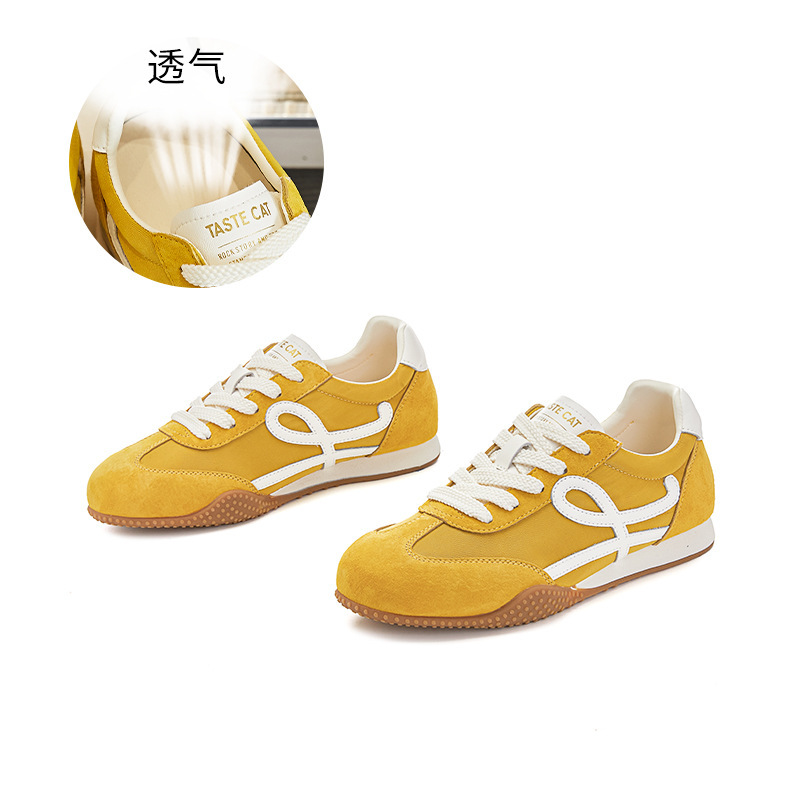 Ballet deportivo de otoño zapatos de suela gruesa para mujeres zapatos de entrenamiento de cuero nuevo estilo universal para mujeres zapatos casuales para mujeres