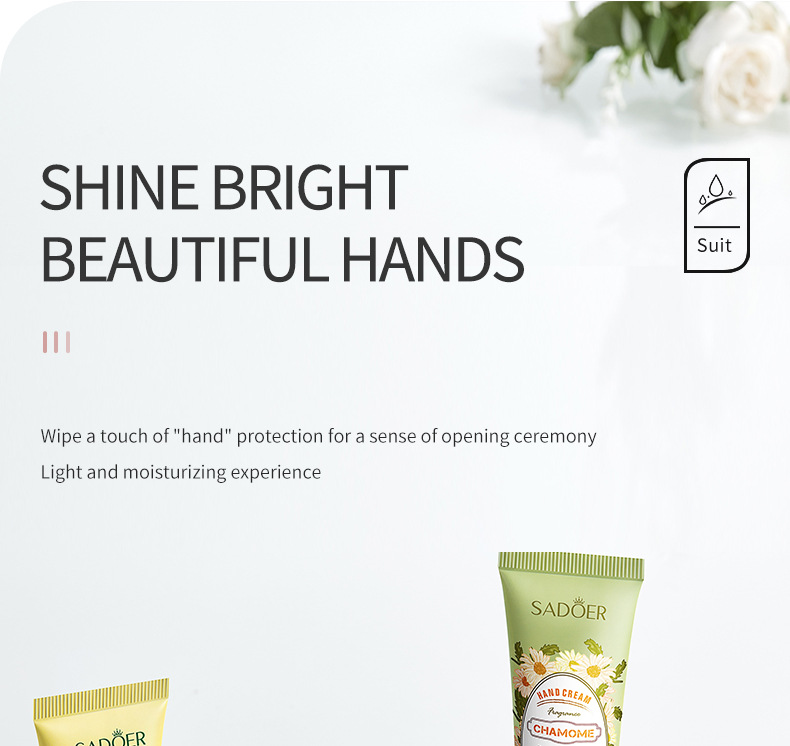 Sadoer Rose And Chamomile Hand Cream Moisturising Skincare 30g_voghion.com