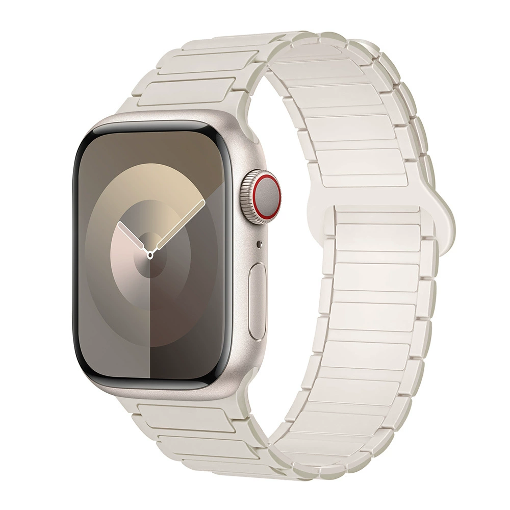 Подходит для Apple Watch1-11 поколения/Ultra3/SE3 второго поколения три бусины силиконовый магнитный ремешок