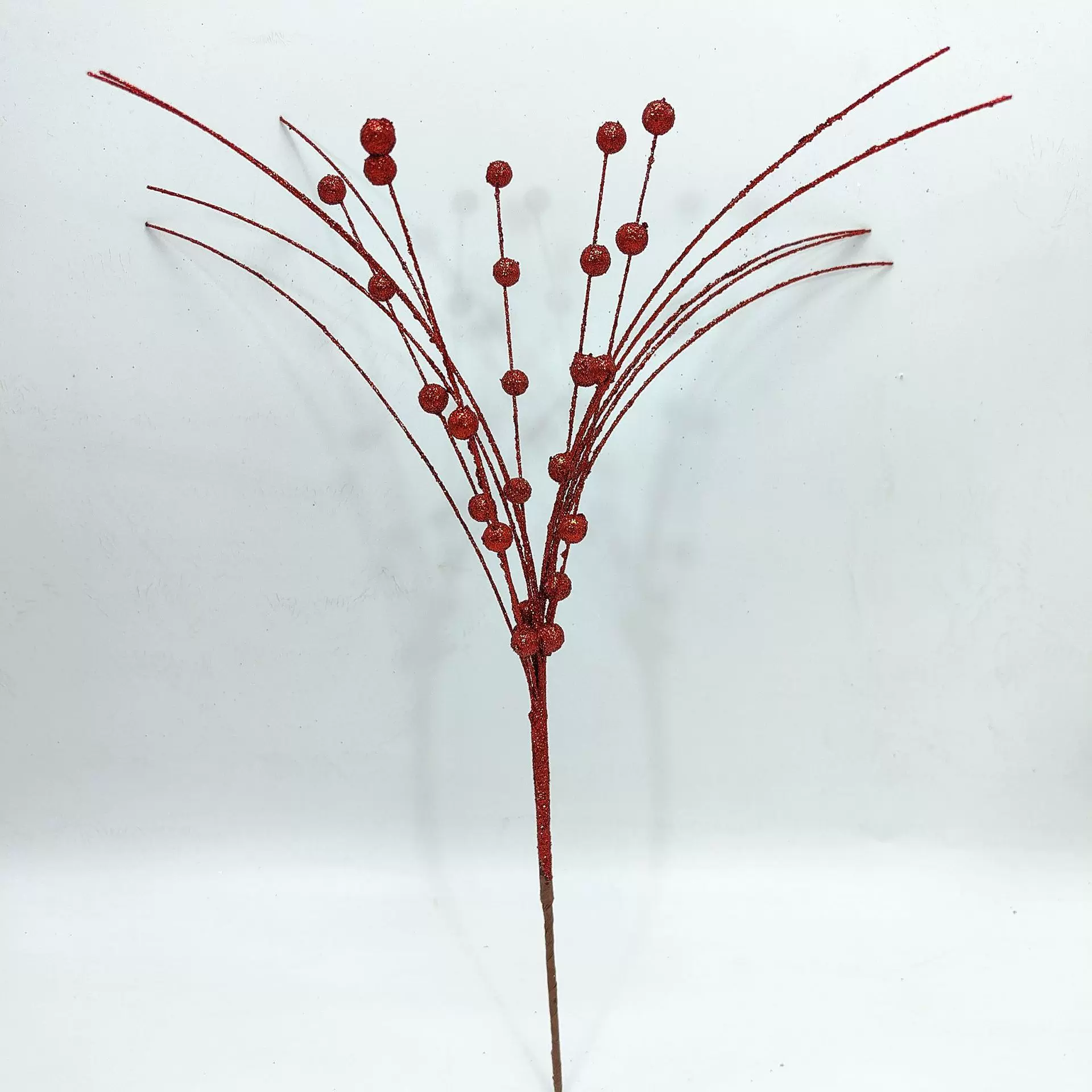 新年金粉树枝仿真花年宵花开心果插枝福桶插花配饰春节装饰品批发