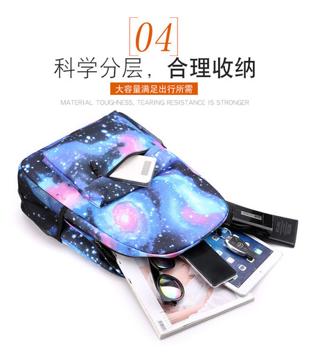 Interstellar Baby Stitchy Backpack, Single Strap Bag + Pencil Case, Black Student Backpack Set of Three
