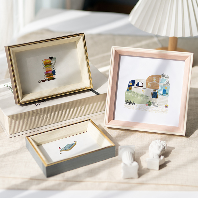 Simple wooden photo frame wholesale Table 78 inch 6 inch acrylic picture frame mounted photo wall printing photo wall