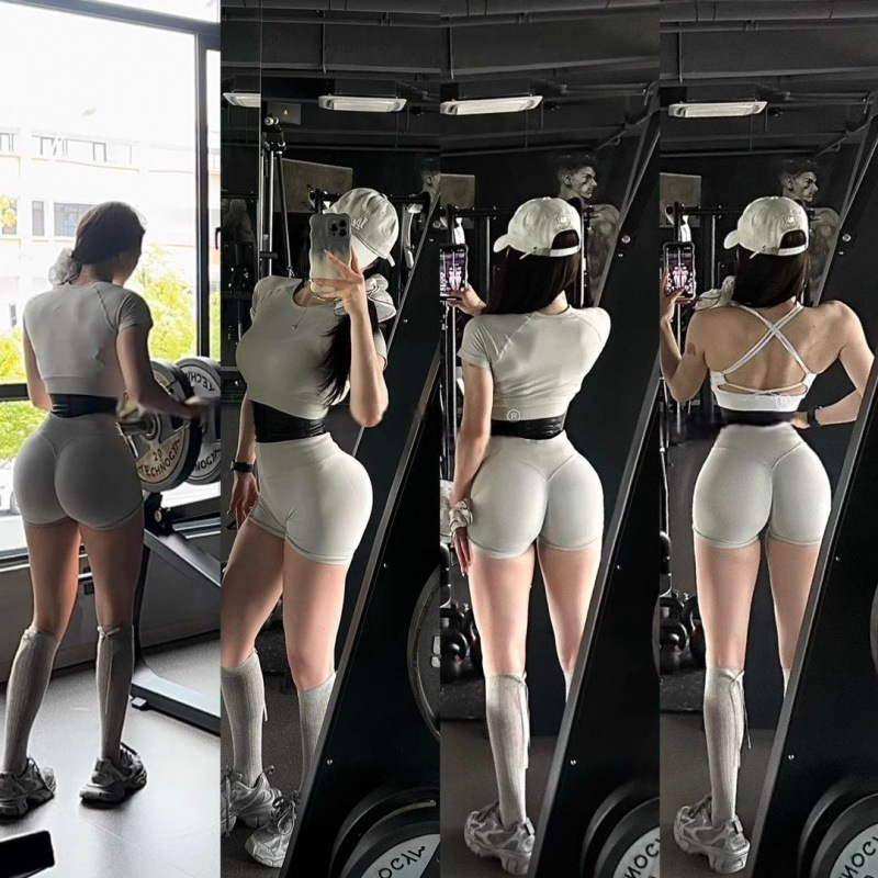 フィットネス 3 点パンツ弾性ハイウエストおなかコントロールタイツ高弾性ランニングスポーツ速乾性ホットガールヨガショーツ|undefined