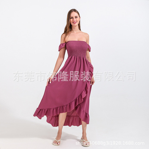 Cross-border new parent-child dress, floral long dress for mother + daughter + baby, home parent-child family set