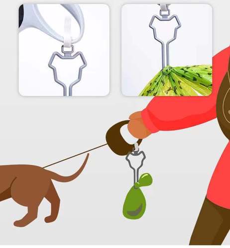 New garbage clip for walking dogs, hands-free clip, leash, dog poop bag dispenser, pet garbage bag holder