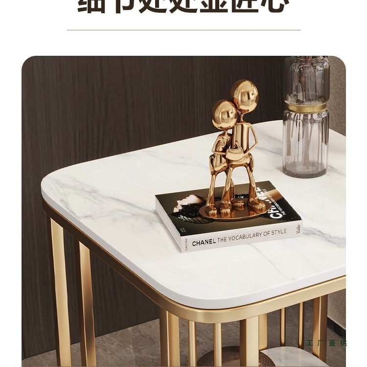 Italian-Style Movable Sofa Side Table, Coffee Table, Light Luxury, High-End, Ultra-Narrow Bedside Table, Living Room Side Table, Corner Table with Wheels