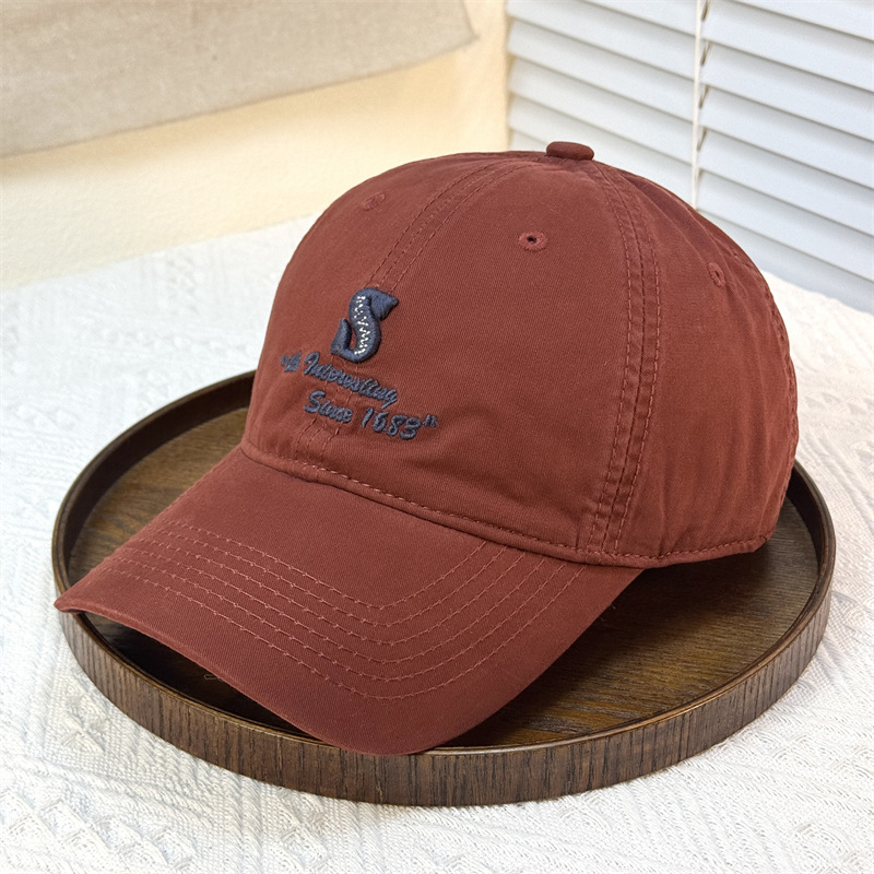 Marca de moda coreana S letras bordadas sombrero de béisbol para hombres y mujeres primavera y verano estilo coreano amplio amplio sombrero de sombra de pato