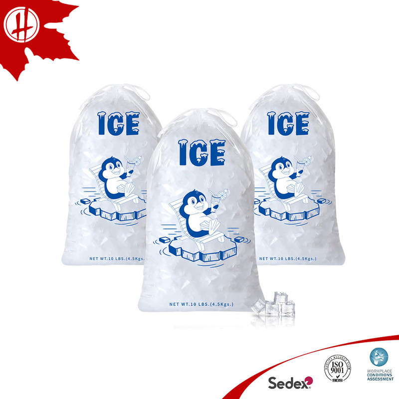 Cross-Border Disposable Drawstring Ice Bag 10 Pounds Large Capacity Thickeneded Ice Bag Low Temperature Resistant New Material Ice Cube Bag