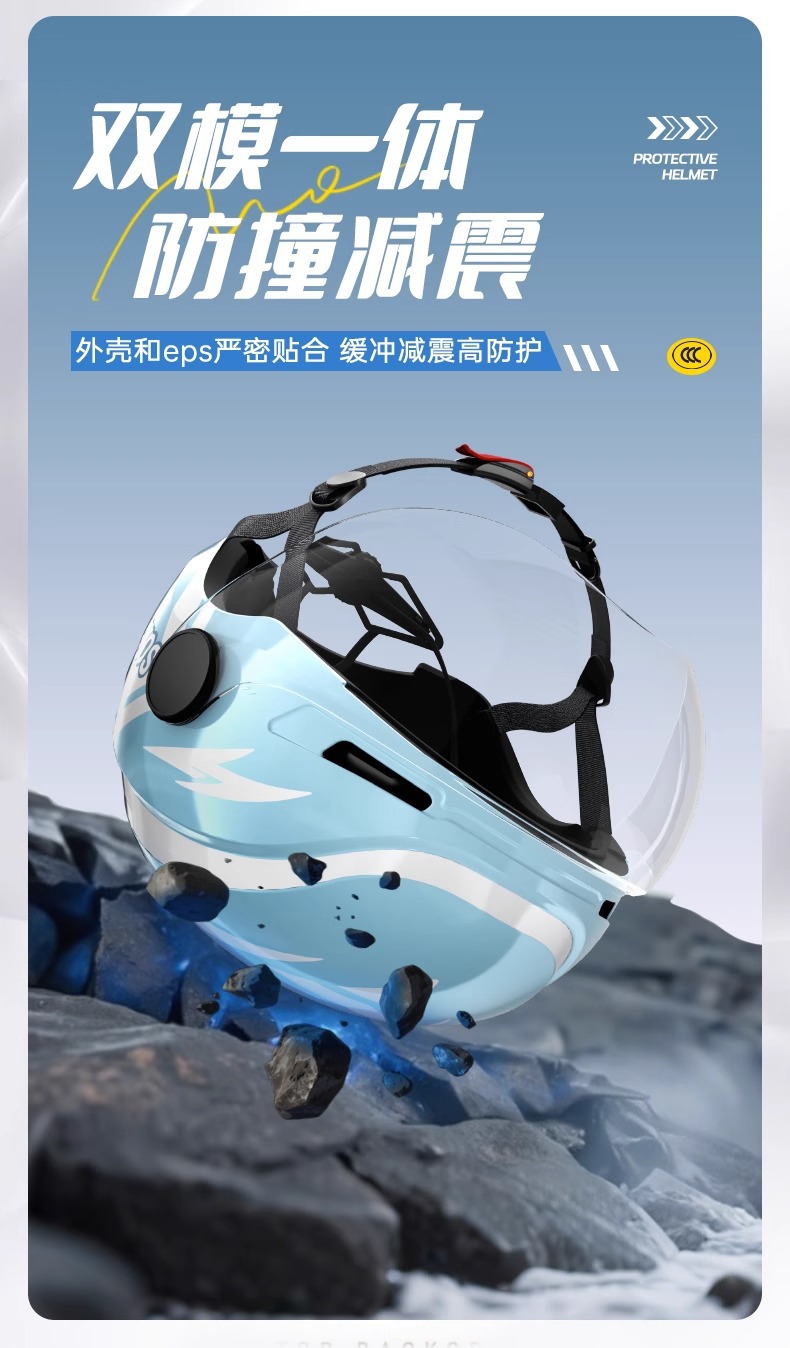 3C Certified Electric Motorcycle Helmet for Men and Women, Summer Commuting Women's Sun Protection Lightweight Half Helmet Electric Vehicle Safety Helmet