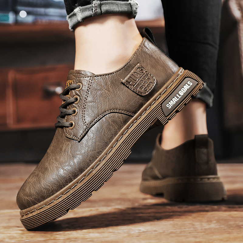 Zapatos de hombre primavera nuevos zapatos de cuero casuales de negocios tendencia zapatos variados zapatos de hombre un pedazo de zapatos de trabajo antideslizantes