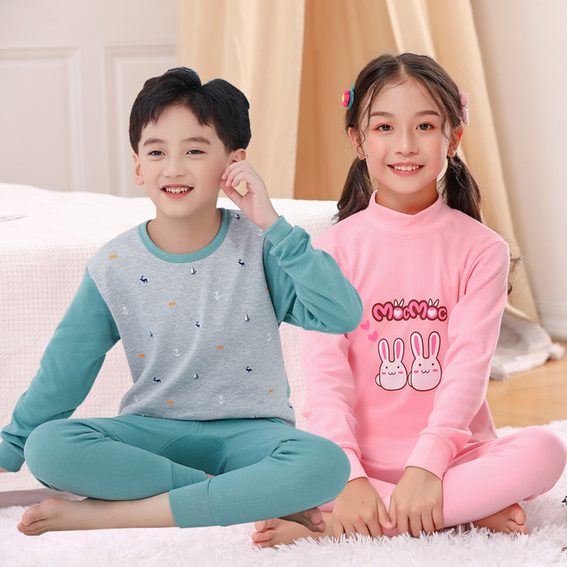 Ropa de otoño para niños pantalones largos traje Algodón Suéter para niños pantalones de algodón ropa interior cálida para niñas Cubierta de suéter de algodón para niños medianos y grandes