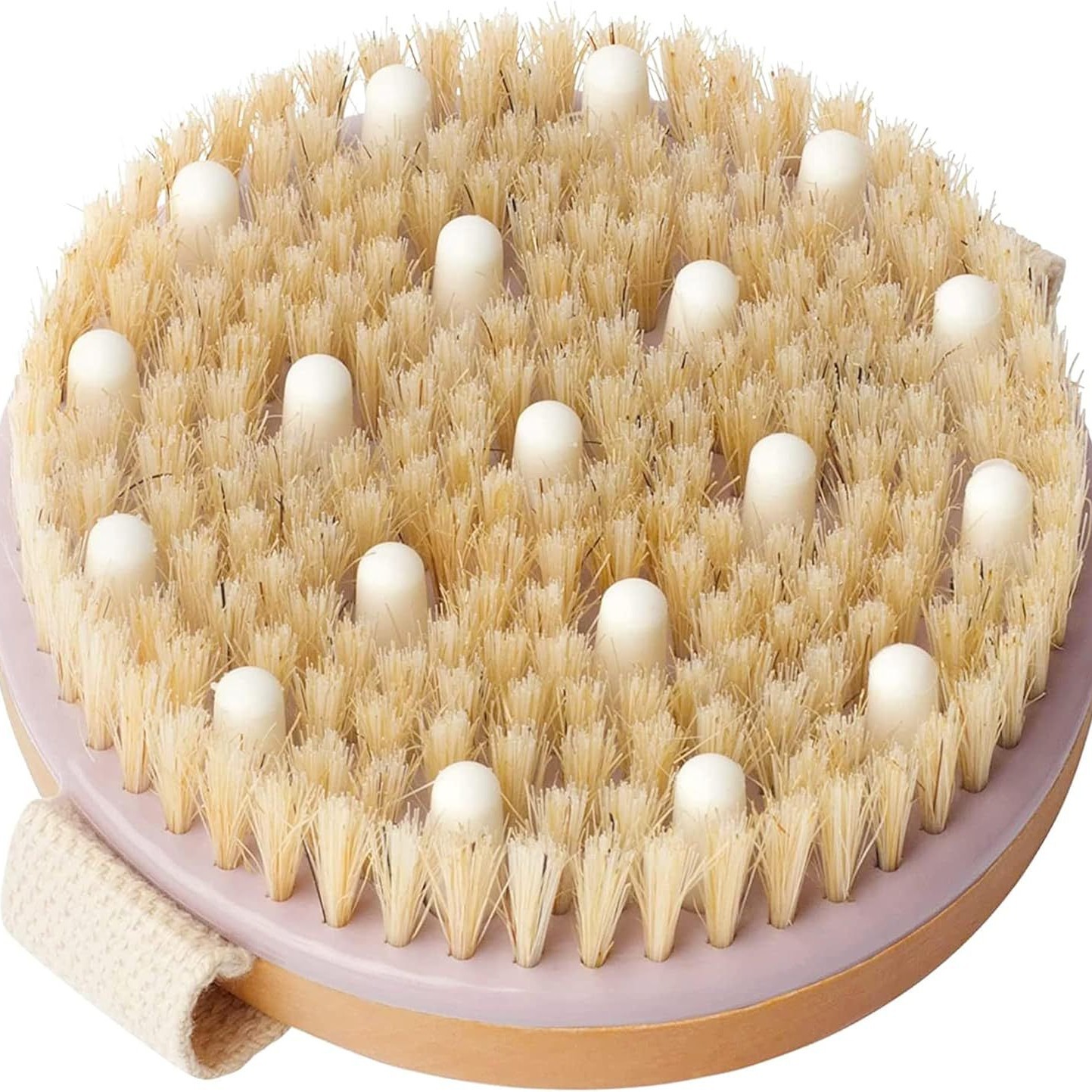 Cepillo de masaje de doble cara cepillo de baño de cuerpo de cerdas de bala mango de madera cepillo de Loofah Nanzhu Hemu cepillo de baño