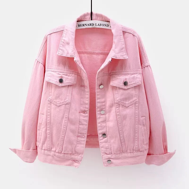 Spring and Autumn New Style Colorful Plus-Size Denim Jacket for Women, Short Korean-Style Loose Bf Long-Sleeve Casual Top Spring and Autumn New Style Colorful Plus-Size Denim Jacket for Women, Short Korean-Style Loose Bf Long-Sleeve Casual Top