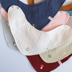 Ins韓国の新しい子供の新しい刺繍綿の赤ちゃんの男女の赤ちゃんのよだれかけのガーゼのよだれかけ