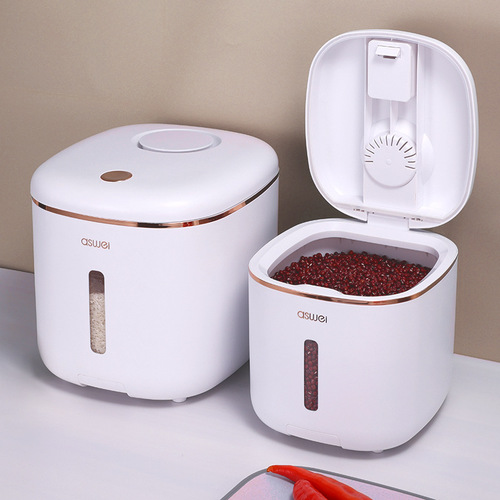 Automatically loaded rice bucket household insect-proof and moisture-proof sealed rice storage box rice flour light luxury style rice storage tank