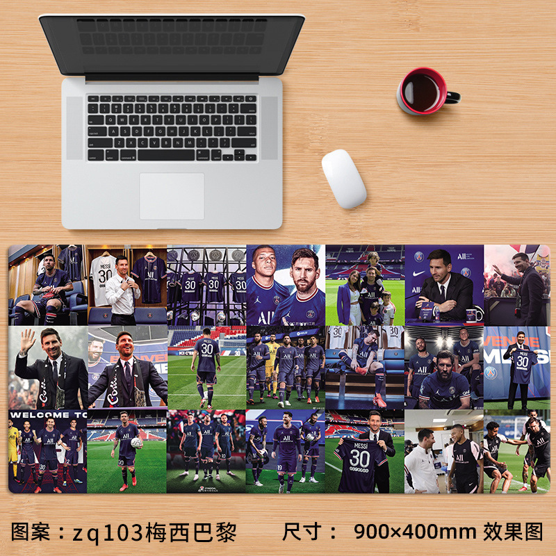 Alfombrilla de ratón nueva de Cristiano Ronaldo, extra grande, de fútbol, Messi, Bayern, La Liga, para juegos, e-sports, con reposamuñecas, para escritorio de computadora