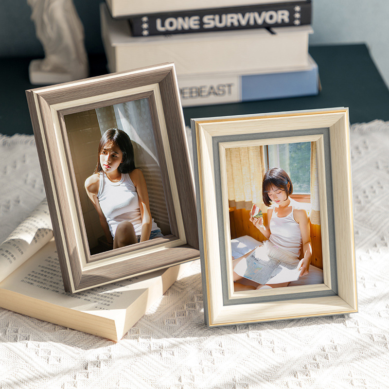 American Ins Style Simple Photo Frame Table Wholesale 8 Inches 7inch 10inch High-End Picture Frame Washed Photo Decorative Frame