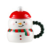 Creative Snowman Christmas ceramic cup with lid spoon Christmas gift Mark Cup cute cartoon Christmas mug