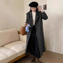 气质简约双面羊绒大衣女2025秋冬新款高级感百搭宽松休闲西装外套