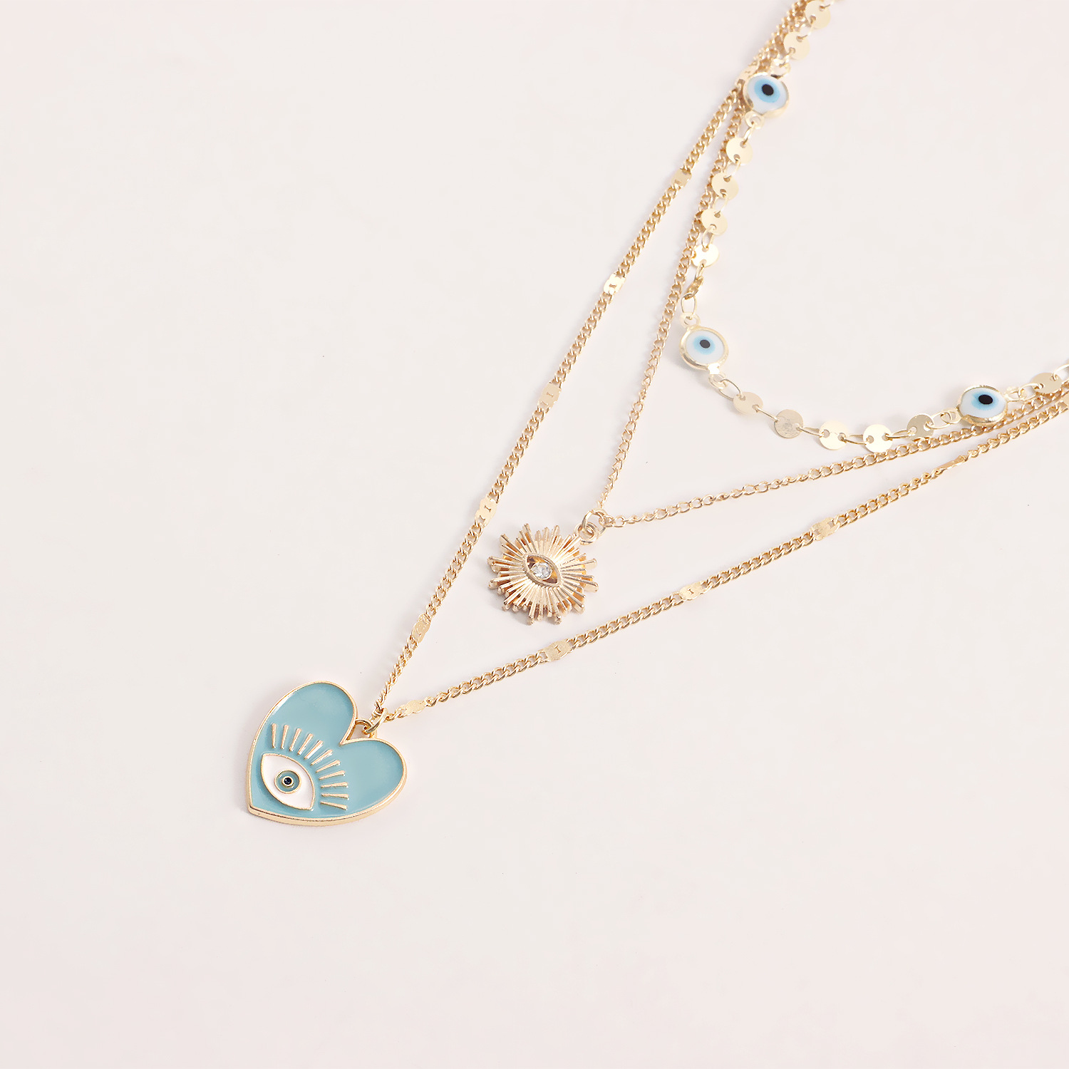 Fashion Devil's Eye Alloy Plating Layered Necklaces display picture 5