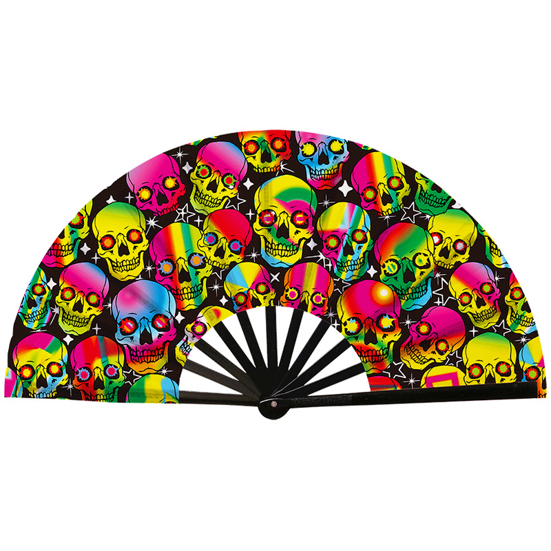 Abanico Plegable de Kung Fu de Plástico, Colorido, para Conciertos y Fiestas