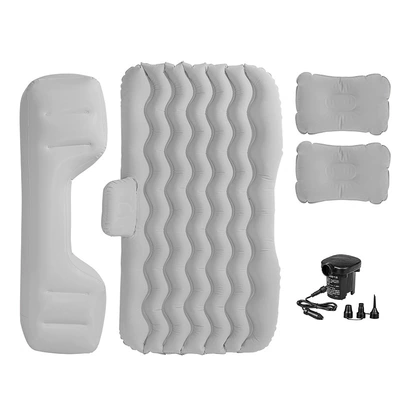 special for thick flocking car: Vehicle-mounted inflatable bed - split-flocked-wavy-gray-long-pier