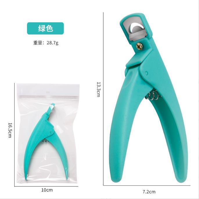 Extensión de tijeras de uñas pieza de uñas falsa en forma de U francés DIY pieza de uñas tijeras mango de plástico fototerapia cortaúñas