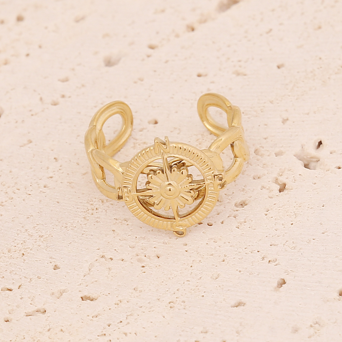 Vintage Delicate Accessories Star Moon Heart Geometric Pattern Stainless Steel Ring