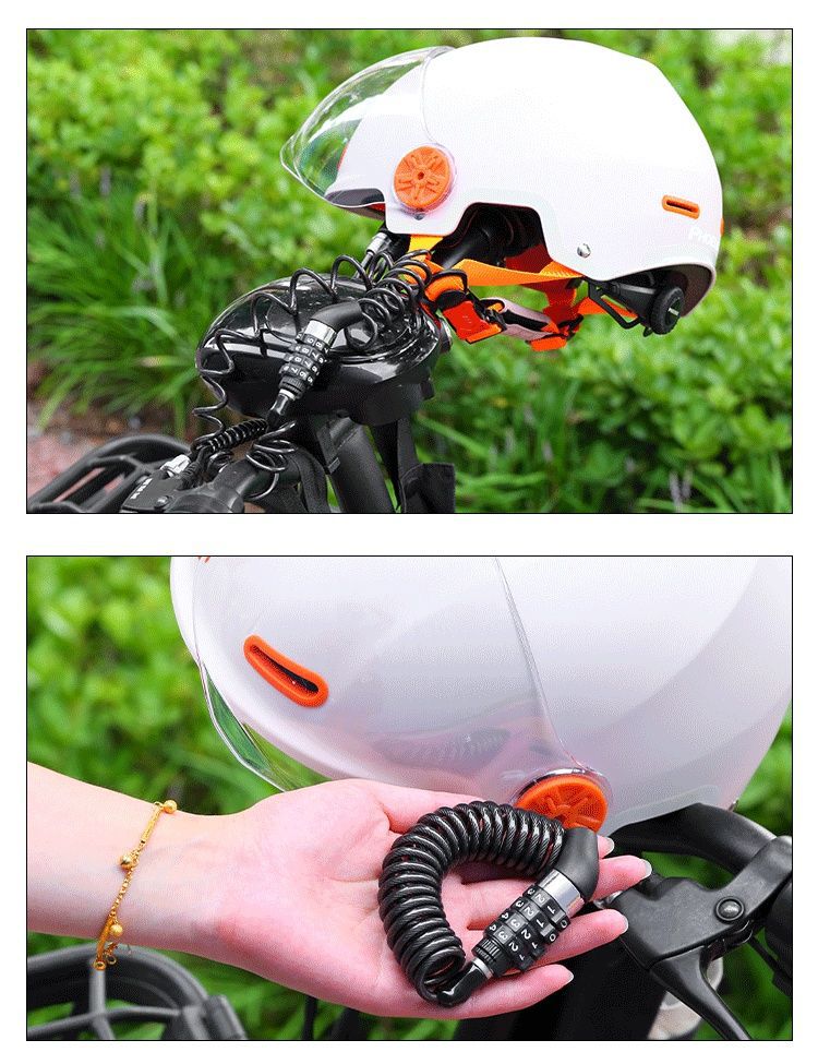 Helmet Password Lock, Bicycle Lock, Anti-Theft Password Lock, Portable Electric Bike Lock, Chain Lock, Complete Collection of Bicycle Accessories