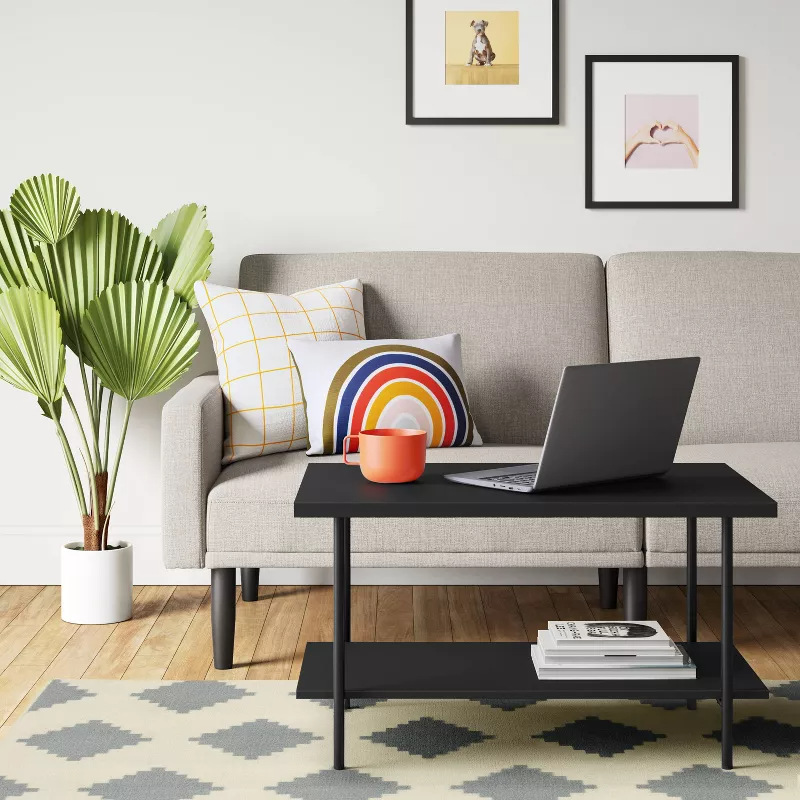Mesa de té de lujo ligero de doble capa, mesa de sofá de sala de estar, mesa de café rectangular de madera maciza, mesa de café
