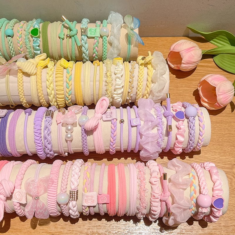 女童橡皮筋发饰高弹力耐用头绳宝宝发绳蝴蝶结发圈儿童不伤发皮筋