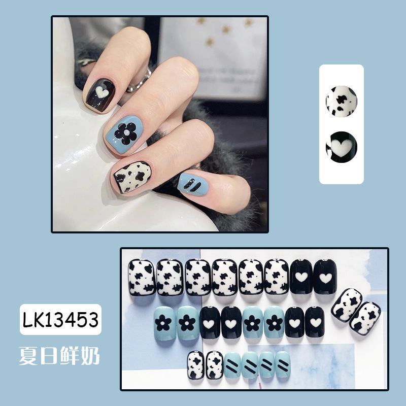 Pequeño Libro Rojo TikTok usar gel de gelatina de uñas parche de uñas desmontable corto terminado temperamento de belleza de uñas pieza de belleza de uñas