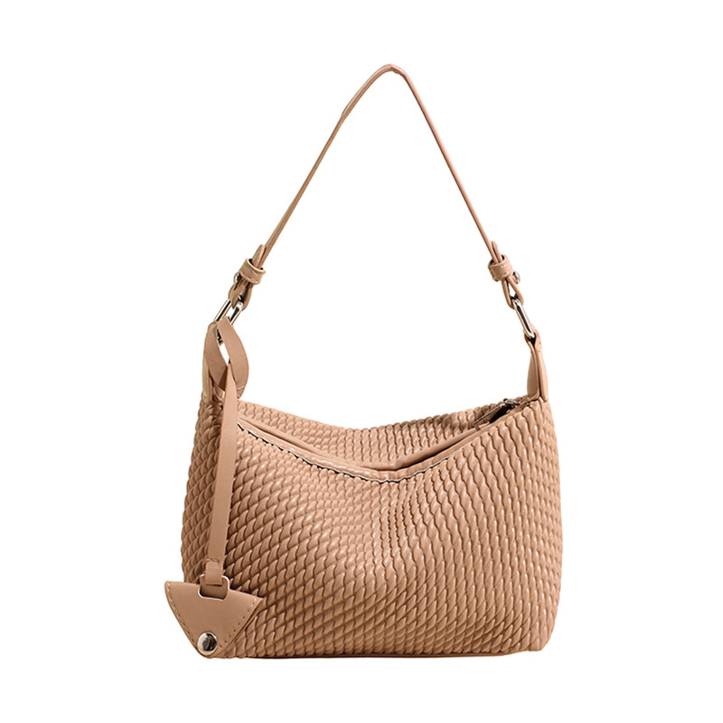 Nicho Zhong tejido bolso de brazo portátil mujeres 2026 nuevo versátil bolso de mano casual diario bolso de hombro sensación de bolso