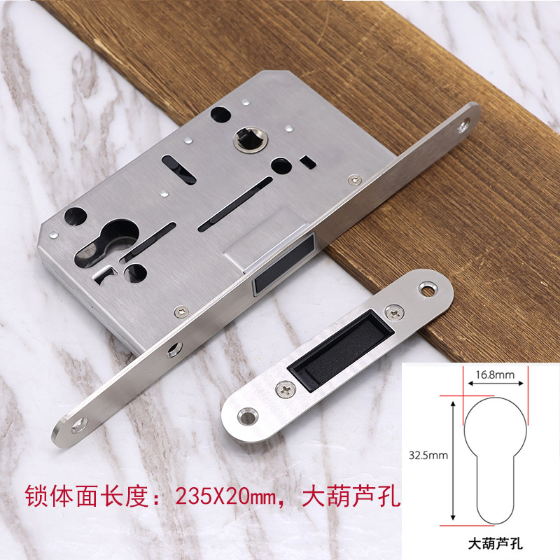Estándar europeo 5572 bloqueo silencioso de absorción magnética multicolor opcional de acero inoxidable bloqueo de lengua cuadrada puerta de dormitorio bloqueo de puerta interior