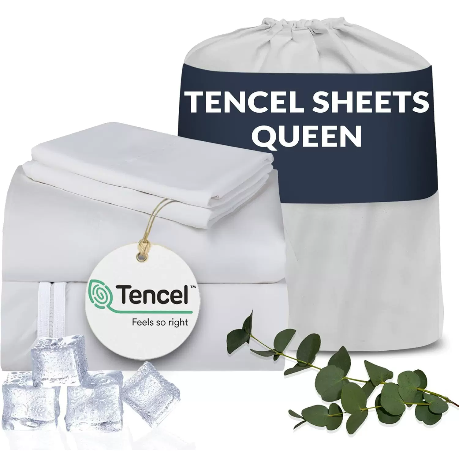 跨境亚马逊70%Tencel Lyocell 30% Cotton柔软透气天丝棉床单套件
