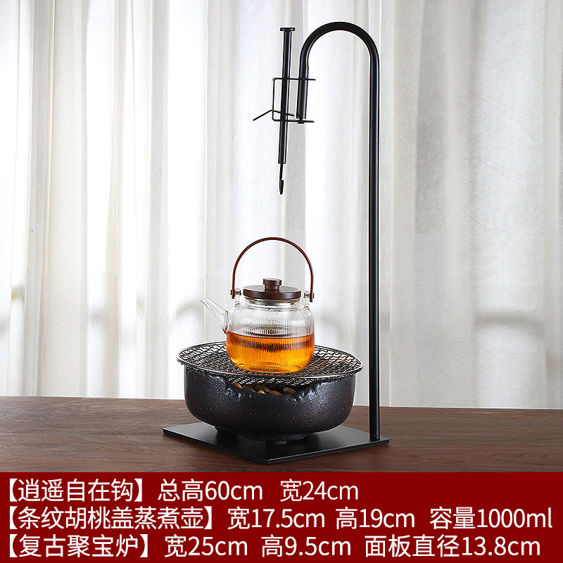 Cocina de té del hogar gancho libre vintage viejo barro de roca eléctrica estufa de cerámica arte del té gancho Kung Fu juego de té accesorios gancho vertical