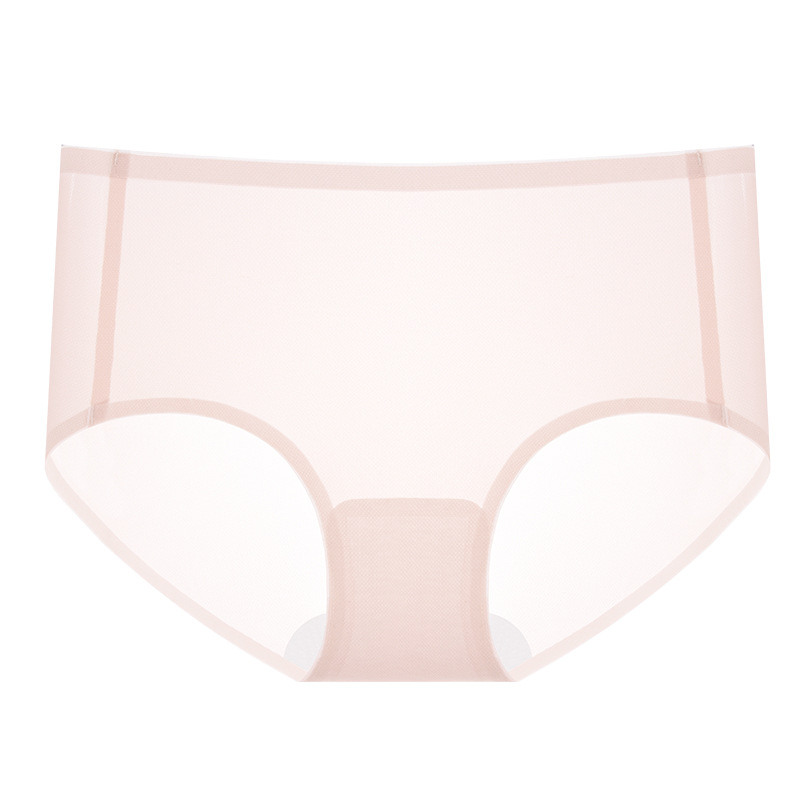 Seda de hielo sin costuras de gran tamaño 200 kg entrepierna antibacteriana ultrafina sin costuras entrepierna larga entrepierna de algodón entrepierna transpirable cadera ropa interior de mujer