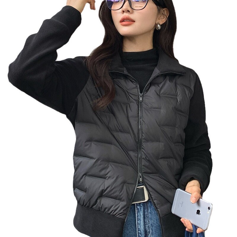 依帆泰冬款纯色保暖羽绒服韩系鸭绒百搭外套上衣摇粒绒拉链开衫女|undefined