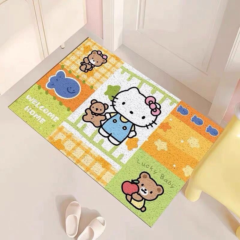 入户门地垫凯蒂猫耐磨防滑丝圈地垫进门家用除尘蹭土脚垫可裁剪|undefined